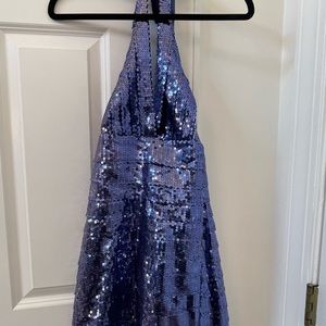 Gorgeous Sequin Violet Dress with Ribbon Style Halter Top
